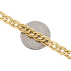 collar de cadena de eslabones italianos con doble acera cubana de 7 mm en oro amarillo de 10 k, de 22 a 30 pulgadas