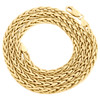 Echte 10-Karat-Gelbgold-Halskette, 4 mm, hohle Palmweizenkette, abgerundete Halskette, 22–30 Zoll