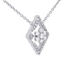 14k hvidguld diamantudskåret blomstervedhæng 17" kabelkæde halskæde 0,33 ct.