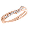 10K Rose Gold Round Diamond Cross Over Intertwined Stackable Ring 0.16 CT.