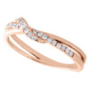 10K Rose Gold Round Diamond Cross Over Intertwined Stackable Ring 0.16 CT.