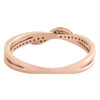10K Rose Gold Round Diamond Cross Over Intertwined Stackable Ring 0.16 CT.