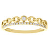 10K Yellow Gold Bezel Set Diamond Chain Link Right Hand Cocktail Ring 1/12 Ct.