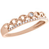 10K Rose Gold Bezel Set Diamond Chain Link Right Hand Cocktail Ring 1/12 CT.