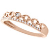 10K Rose Gold Bezel Set Diamond Chain Link Right Hand Cocktail Ring 1/12 CT.