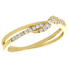 10K Yellow Gold Round Diamond Cross Over Intertwined Stackable Ring 0.16 CT.