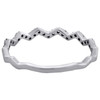 10K White Gold Round Diamond Zig Zag Heartbeat Stackable Right Hand Ring 0.20 CT
