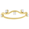 10K Yellow Gold Round Diamond Staggered Waved Stackable Cocktail Ring 0.12 CT.