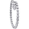 18K White Gold Diamond One-Coil Serpenti Slim Bracelet 20cm Snake Bangle 2.86 CT