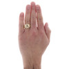 Massiver 10-Karat-Gelbgold-Anfangsbuchstabe A-Statement-Siegelring mit kleinem Finger, 14,50-mm-Band