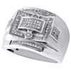 10K White Gold Mens Genuine Diamond Statement Pave Pinky Ring 18mm Band 0.35 CT