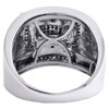 10K White Gold Mens Genuine Diamond Statement Pave Pinky Ring 18mm Band 0.35 CT