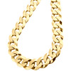 collier pour hommes en or jaune 10 carats, chaîne à maillons cubains unis de 16 mm, 24 à 30 pouces