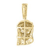 Yellow Diamond Crying Jesus Face Pendant 10K Yellow Gold Charm 0.16 CT.