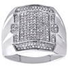 10K White Gold Mens Genuine Diamond Statement Pave Pinky Ring 19mm Band 1/2 CT.