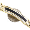 14K Yellow Gold Mens 11mm Onyx ID Diamond Channel Set 7.50" Bracelet 1.26 CT.