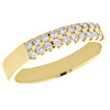 14K Yellow Gold Round Diamond 2 Row Prong Set Ladies Wedding Band 0.25 CT.
