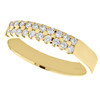 14K Yellow Gold Round Diamond 2 Row Prong Set Ladies Wedding Band 0.25 CT.