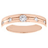 14K Rose Gold Diamond Bezel Set Grooved Center Ladies Wedding Band 0.25 CT.