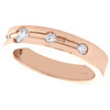 14K Rose Gold Diamond Bezel Set Grooved Center Ladies Wedding Band 0.25 CT.
