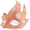 broche de masque de carnaval de mardi gras en or rose 14 carats avec diamants 1,19 ct.