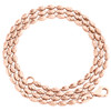 10K Rose Gold 2mm Rice Typhoon Moon Cut Italian Bead Chain Necklace 16 - 24 Inch