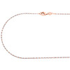 10K Rose Two Tone Gold 1mm Tube Brite Diamond Cut Bead Chain Necklace 16-24 Inch