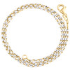 10K Two Tone Gold 1mm Tube Brite Diamond Cut Bead Chain Necklace 16 - 24 Inches