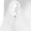 10K Yellow Gold Mens Diamond 3D Medusa Face Designer Studs 13mm Earrings 0.20 ct