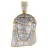 Genuine Pave Diamond Jesus Piece Charm 10K Yellow Gold 2.06" Pendant 2.55 Ct.