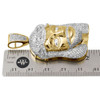 Genuine Pave Diamond Jesus Piece Charm 10K Yellow Gold 2.06" Pendant 2.55 Ct.