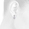 14K White Gold Pear Diamond Stud + Teardrop Dangler Jacket Earrings 2.50 CT.