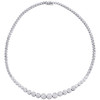 14K White Gold Diamond Flower Setting Circle Tennis Link 18.5" Necklace 5 CT.