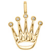 10K Yellow Gold Genuine Diamond Royal Crown Pendant 1.70" Mens Charm 0.57 CT.