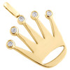 10K Yellow Gold Genuine Diamond Royal Crown Pendant 1.70" Mens Charm 0.57 CT.