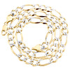 collana con catena Figaro da 9 mm in oro giallo 10k con taglio a diamante massiccio da 22 - 30 pollici
