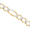 chaîne figaro en or jaune 10 carats, taille diamant massif, collier de 11,50 mm, 22 à 30 pouces