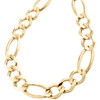 10K Yellow Gold Plain Solid Figaro Chain 11.50mm Necklace Lobster Clasp 22"-30"