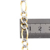 Mens 10K Yellow Gold 6.50mm Diamond Cut Solid Figaro Link Bracelet 7 - 9 Inches