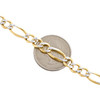 Mens 10K Yellow Gold 6.50mm Diamond Cut Solid Figaro Link Bracelet 7 - 9 Inches