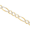 Mens 10K Yellow Gold 9.90mm Diamond Cut Solid Figaro Link Bracelet 8 - 9 Inches