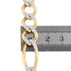 Mens 10K Yellow Gold 11.50mm Diamond Cut Solid Figaro Link Bracelet 8 - 9 Inches