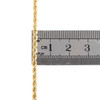 10K Yellow Gold 2.50mm Solid Diamond Cut Rope Link Bracelet / Anklet 7 - 8 Inch