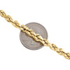 10K Yellow Gold 6mm Hollow Diamond Cut Rope Link Bracelet Lobster Clasp 8-9 Inch