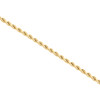 10K Yellow Gold 2.50mm Hollow Diamond Cut Rope Link Bracelet / Anklet 7-10 Inch