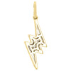 10K Yellow Gold Diamond Lightning Bolt Symbol Pendant 1.30" Unisex Charm 0.22 CT