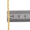 3 mm hohles, diamantgeschliffenes Seilgliederarmband aus 10 Karat Gelbgold mit Karabinerverschluss, 7–9 Zoll