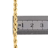 10 karat gult guld 4 mm hul diamantskåret reb-link armbånd hummerlås 8-9 tommer