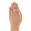 bracelet à maillons en corde découpée en diamant creux en or jaune 10 carats de 4 mm avec fermoir mousqueton 8-9 pouces