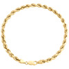 bracciale a maglie in corda con taglio a diamante cavo in oro giallo 10k da 5 mm con chiusura a moschettone da 8-9 pollici